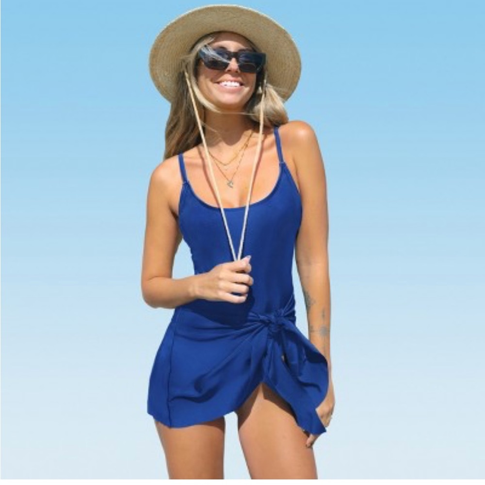 2/$30 Eomenie navy blue swim dress size XL new
